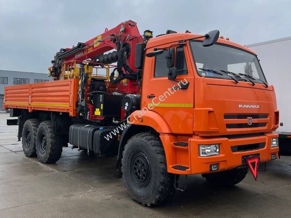 БОРТОВОЙ КАМАЗ 43118 С КМУ ИНМАН ИТ-200 С БУРОМ И ЛЮЛЬКОЙ